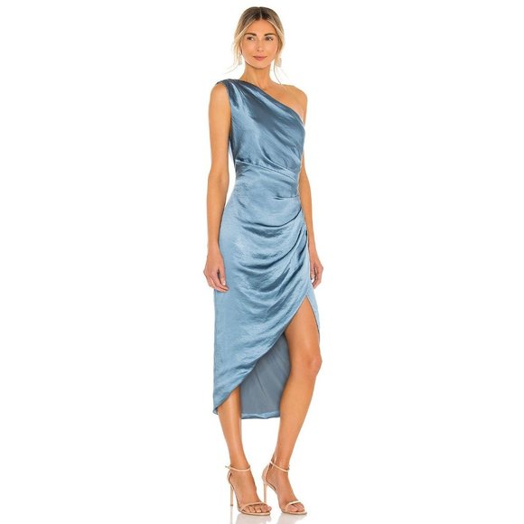 ELLIATT Cassini Satin Dress in Blue small - Picture 3 of 16